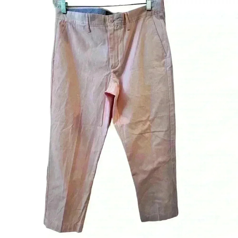 J.Crew Men's Sutton Chino‎ Pants Size 34 Pink Summerweight Casual Straight Leg